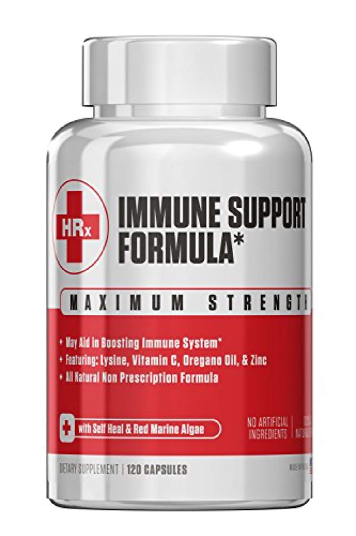 Re+Gen Nutrition Immune Support Formula (H Rescue Discreet) Immune Support Supplement L Lysine, Zinc, Vitamin C, Oregano Oil 120 Capsules
