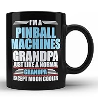 HOM Black Coffee Mug I'm a Pinball Machines Grandpa Mug For The Cool Grandfather