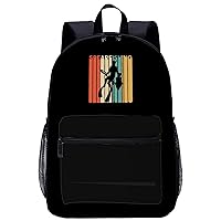 Vintage Style Spearfishing 17 Inch Laptop Backpack Large Capacity Daypack Travel Shoulder Bag for Men&Women