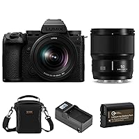 Panasonic Lumix S5 IIX Mirrorless Camera with 20-60mm f/3.5-5.6 and 50mm f/1.8 Lenses, Bundle with Battery, Smart Charger and Shoulder Bag