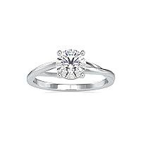 1.80 CT Round Colorless Moissanite Engagement Ring for Women/Her, Wedding Bridal Ring Sets, Eternity Sterling Silver Solid Gold Diamond Solitaire 4-Prong Sets for Her