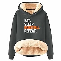 Women's Dressy Tops Fashion Hooded Solid Colour Sweatshirt Padded Thickened Warm Loose Pullover Sweatshirt, S-3XL