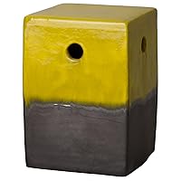 Emissary Home & Garden SQR Stool/Table,Mustard Yellow/MAT Black 12.5X18 H