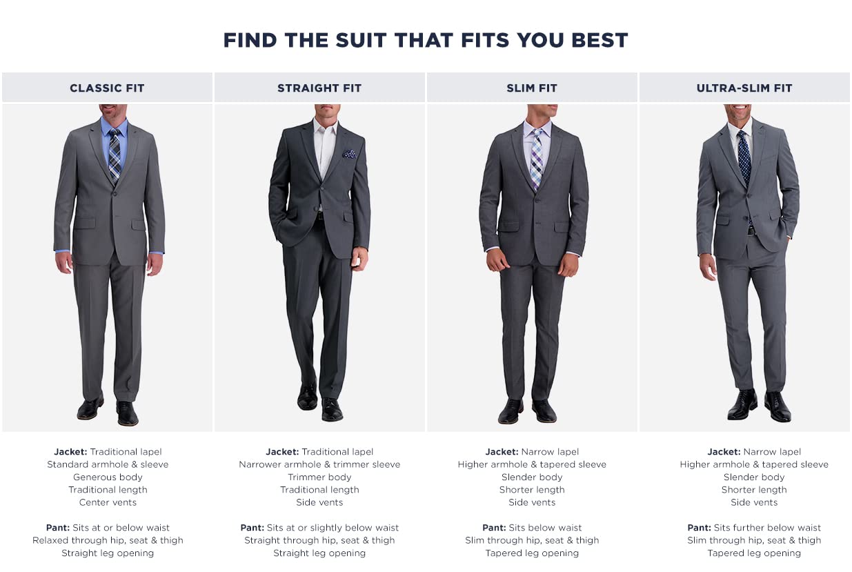 Haggar Men's Smart Wash Premium Stretch Classic Fit Solid Suit Separates-Pants & Jackets