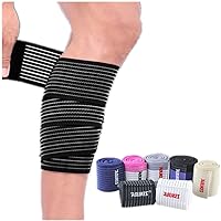 Elastic Breathable Calf Shin Wraps Straps Bandage Compression Brace Sleeve Thigh Leg Support for Men Women Running, Cross Training, Squatting, Fitness & Weightlifting, 1 Pair