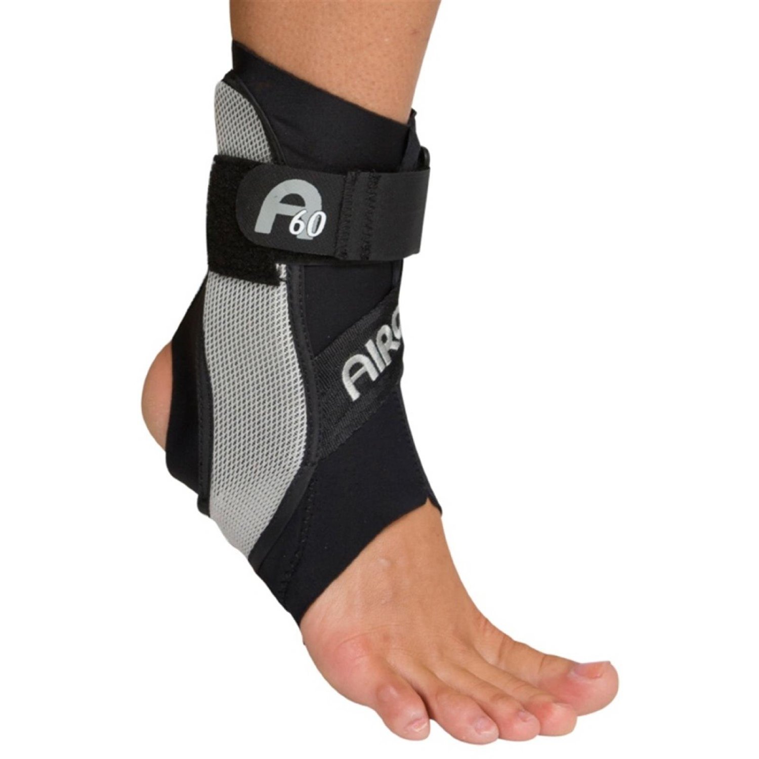 Aircast DJO Ankle Support Black, Grey Strap Closure Right Ankle Medium