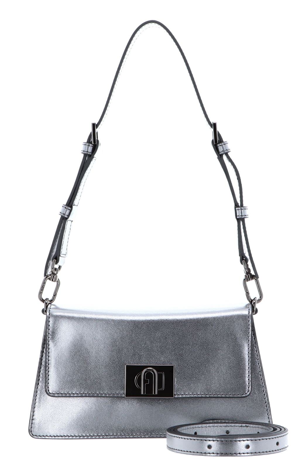 Furla Women's Zoe Silver Leather Shoulder Handbag