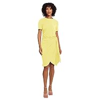 Maggy London Women's Short Sleeve Draped Front Matte Jersey Dress Career Office Workwear Event Occasion Guest of