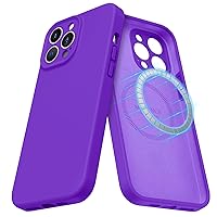 MCFANCE Silicone Magnetic Case for iPhone 13 Pro Magsafe Case Silicone Phone Case with Microfiber Lining for iPhone 13 Pro 6.1 inch 2021 (Fluorescent Violet)