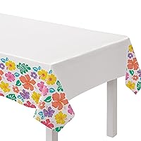 Amscan Summer Hibiscus Plastic Table Cover - 54