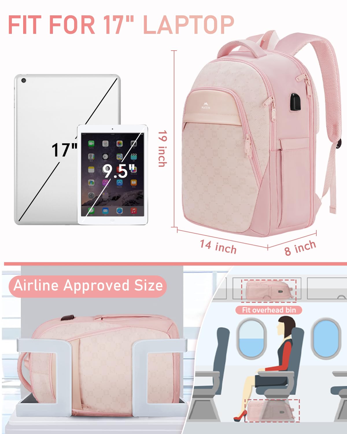 Mua LOVEVOOK Laptop Backpack for Women 17.3 inch,Cute Womens Travel Backpack  Purse,Professional Laptop Computer Bag,Waterproof Work Business College  Teacher Bags Carry on Backpack with USB Port,Nude trên Amazon Mỹ chính hãng  2023 |