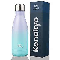 Insulated Water Bottles,12oz Double Wall Stainless Steel Vacumm Metal Flask for Sports Travel,Oasis