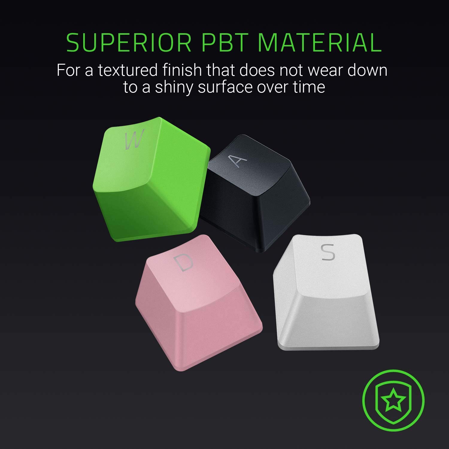 Razer PBT Keycap Upgrade Set - Backlight Compatible (Superior PBT Shine Resistant Material, Doubleshot Molding with Ultra Thin Font) Mercury