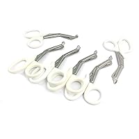 6 PCS PARAMEDIC UTILITY BANDAGE FIRST AID STAINLESS STEEL TRAUMA EMT EMS SHEARS SCISSORS 7.25' WHITE