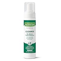 Medline Remedy Clinical No-Rinse Foam Cleanser, Vanilla Scent (8 fl oz), No Rinse Shampoo and Body Cleanser for Sensitive Skin, Hydrating, Paraben and Sulfate Free, For Face, Body, and Hair, All Ages