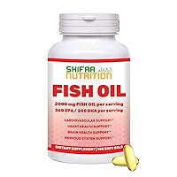 SHIFAA NUTRITION 2,000mg Halal Omega-3 Wild Peruvian Fish Oil w/ EPA & DHA | 50 Servings | Non-GMO, Molecularly Distilled | Supports Heart, Cardiovascular, Brain & Joints