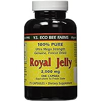 YS Eco Bee Farms Royal Jelly 2,000 mg - 75 Capsules (Pack of 2)