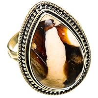 Ana Silver Co Large Peanut Wood Jasper Ring Size 12 (925 Sterling Silver) - Handmade Jewelry, Bohemian, Vintage RING112938