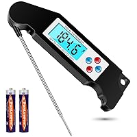 Digital Thermometer Talking Instant Read-Waterproof Food Thermometer with Talking Function & Backlight，Meat Thermometer for Cooking，Kitchen, Outdoor BBQ, and Grill(Black)