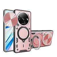 Case for Xiaomi 13 Ultra,Military Flashing [Built-in Kickstand] Magnetic Rotate Ring Holder Heavy Duty TPU+PC Shockproof Protect Phone Case for Xiaomi Mi 13 Ultra 5G (Rose Gold)