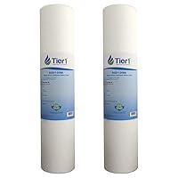Tier1 1 Micron 20 Inch x 4.5 Inch | 2-Pack Spun Wound Polypropylene Whole House Sediment Water Filter Replacement Cartridge | Compatible with Pentek DGD-2501-20, 155360-43, P1-20BB, Home Water Filter