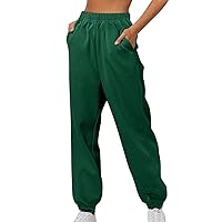 Women's Sweatpants Fashion Sport Solid Color Pocket Casual Sweatpants, S-3XL