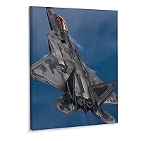 Military Raptor Jet Fighter F22 Poster Boys Room Wall Art Game Room Poster Canvas Art Poster and Wall Art Picture Print Modern Family Bedroom Decor 12x16inch(30x40cm) Frame-Style