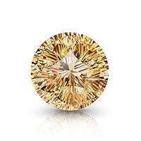 Loose Moissanite 1 Carat, Champagne Color Diamond, VVS1 Clarity, Round Pentagram Brilliant cutGemstone for Making Engagement/Wedding/Ring/Jewelry/Pendant/Necklaces Handmade