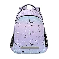 ALAZA Stars Crescent Moon Gradient Backpack Purse for Women Men Personalized Laptop Notebook Tablet School Bag Stylish Casual Daypack, 13 14 15.6 inch