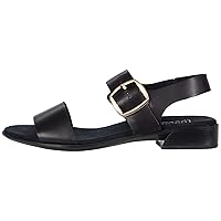 Munro Women's Cleo Heeled Sandal, Black Leather, 6.5