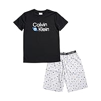 Calvin Klein Boys Little 2 Piece Sleepwear Top and Bottom Pajama Set Pj