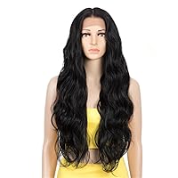 Synthetic Lace Front Wig 13X6 Lace Front Synthetic Hair Wig Wavy Deep Wave Transparent Lace Front Wigs For Women