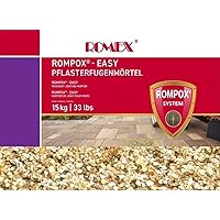 Romex Rompox Easy Neutral/Sand Color pre-Mixed Permeable Joint Compound for Patios, Pavers and DIY Projects. Water Permeable. No Frost-Heave. No Weeds. Quick Install. German Manufactured. 33 lbs.