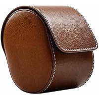 Travel Watch Case PU Leather Mens Watch Box Velvet Wristwatch Organizer Storage Case Jewelry Gift Box (Black and Brown)-B