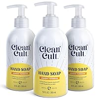 Cleancult - Lemon Verbena - Moisturizing Liquid Hand Soap - Refillable Aluminum Bottle - Made with Aloe Vera - Nourishes & Moisturizes Dry & Sensitive Skin - 12 oz - 3 Pack
