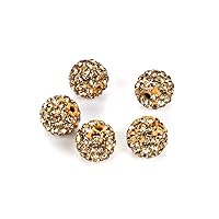25pcs Adabele Grade A Suncatcher Crystal Rhinestone Pave Loose Beads 10mm Crystal Golden Shadow Polymer Clay Disco Spacer Ball Compatible with Shamballa All Other Jewelry Making DB10-28