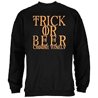 Old Glory Halloween Trick or Beer Black Adult Sweatshirt - X-Large