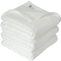 Imabari Towel Certified Natural Bath Towel 3 Sheets 100% Cotton Made in Japan 25.5 x 47.2 inches White with Original English Manual and Sticker