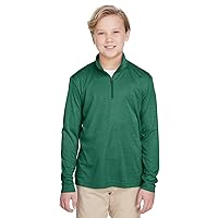 Youth Zone Sonic Heather Performance Quarter-Zip L SP FOREST HTHR