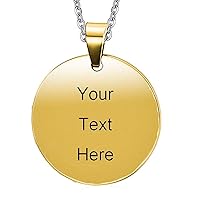 Custom Stainless Steel Pendant Plate Necklace with Personalized Engraving