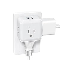 TROND Multi Plug Outlet Extender - 4 Outlet Splitter with 2 USB Ports (1 USB C), Wall Outlet Expander, Multiple Plug Adapter for Home Cruise Essentials, Office Supplies, Dorm Room