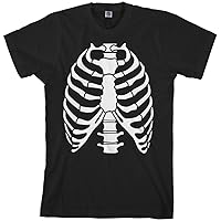 Threadrock Men's Skeleton Rib Cage Halloween Costume T-Shirt