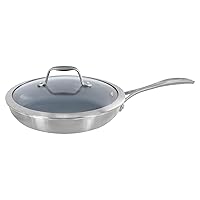 ZWILLING Spirit Ceramic Nonstick Fry Pan with Lid, 9.5-inch, Stainless Steel