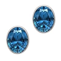 Multi Choice Round Shape Gemstone 925 Sterling Silver Solitaire Stud Gift For Her (swiss-blue-topaz)