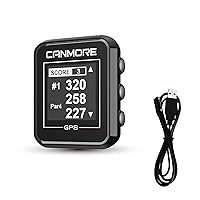 CANMORE HG300 Golf GPS (Black) - (Bundle) + Another Charging Cable - Essential Golf Course Data and Score Sheet - Minimalist & User Friendly - 40,000+ Free Courses Worldwide and Growing