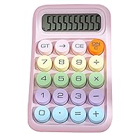 Battery-Saving Calculator Battery-Operated Desktop with Big Buttons Large Display Screen Battery Powered Lightweight Portable Purple