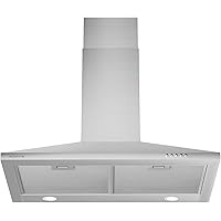450 CFM 30 inch Range Hood, Stainless Steel Wall Mount Vent Hood, Convertible to Ductless/Ducted with LED Lights, 3 Speed Exhaust Fan