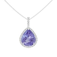 Natural Tanzanite Teardrop Pendant for Women in Sterling Silver / 14K Solid Gold/Platinum