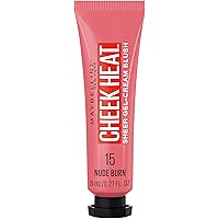 Cheek Heat Gel-Cream Blush Makeup, Lightweight, Breathable Feel, Sheer Flush Of Color, Natural-Looking, Dewy Finish, Oil-Free, Nude Burn, 1 Count