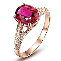Succinct Jewelry 14ct Rose Gold Natural Tourmaline Promise Wedding Ring for Women